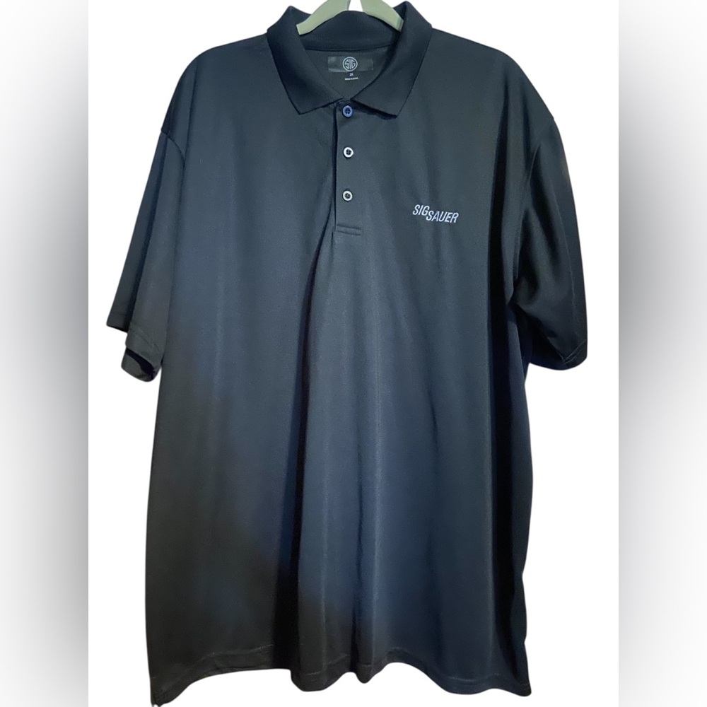 Sig Sauer apparel men’s Classic Black Polo Shirt brand logo men’s xxL 2xl